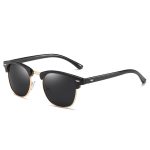 Classic Retro Square Browline Polarized Sunglasses with Metal Rivets - Image 14