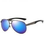 Classic Metal Double Bridge Aviator Sunglasses Wholesale Custom Logo_Gun/Blue Mirror
