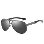 Classic Metal Double Bridge Aviator Sunglasses Wholesale Custom Logo_Gunmetal/Grey