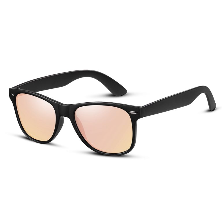 2960 Polarized Wayfarer Sunglasses_Black/Rose Gold Mirror