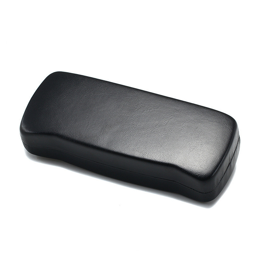 Custom Eyewear Packaging Box Black Pu Leather Iron Hard Clamshell Eyeglass Case for Readers Flip Open Prescription Glasses Case Wholesale China-02 Black PU Leather Hard Shell Eyeglass Case Iron Clamshell Glasses Box - Image 1