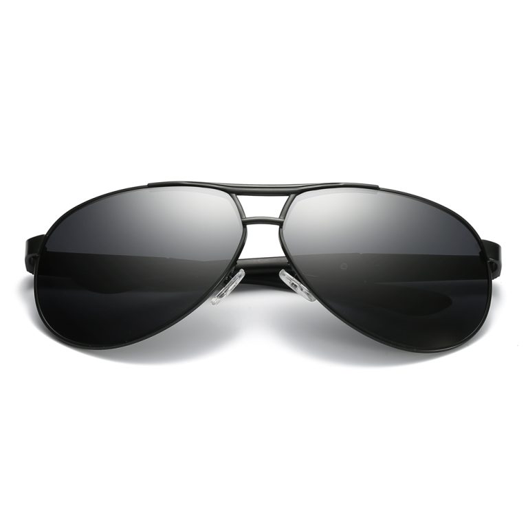 Classic Metal Double Bridge Aviator Sunglasses Wholesale Custom Logo_Black/Grey