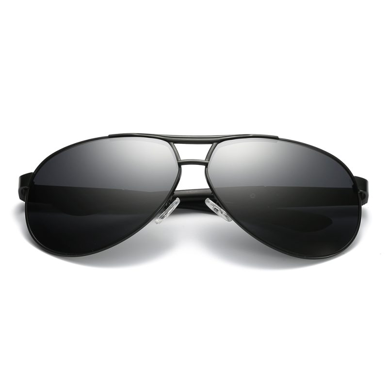 Classic Metal Double Bridge Aviator Sunglasses Wholesale Custom Logo_Black/Grey