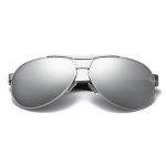 Classic Metal Double Bridge Aviator Sunglasses Wholesale Custom Logo_Silver/Silver Mirror